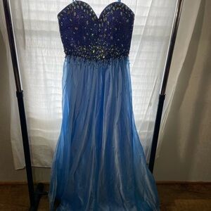 La Femme Blue and Purple Formal Dress